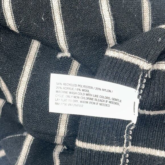 A New Day Black White Striped Open Front Cardigan Sweater XS - Picture 6 of 6
